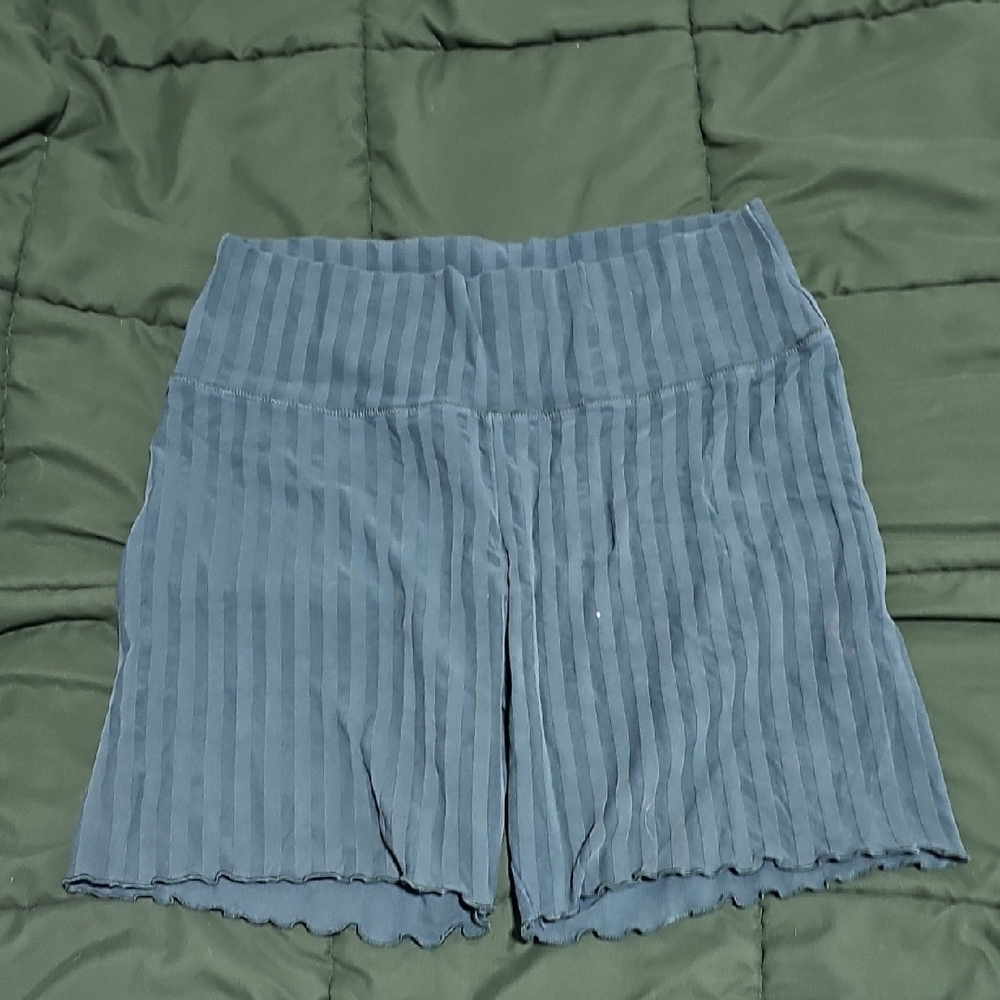 aerie Green Pleated Bike Shorts